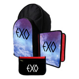 Kit Mochila+ Carpeta+ Cartu De Exo K-pop #430