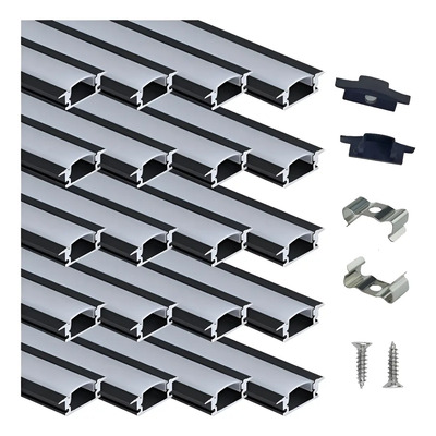 20pcs Perfil De Aluminio Para Tira Led En Casa Oficinas 20m Blanco Frío