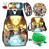 56 Unids/set Anime Naruto Mochila Impermeable+estuche