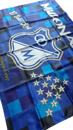 Bandera Millonarios Futbol Bogota Banderin Satin Estampada