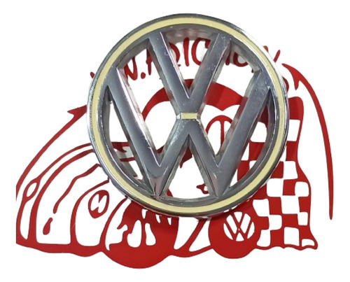 Emblema Cofre Cromado Vocho Filo Amarillo T.original Alum Vw