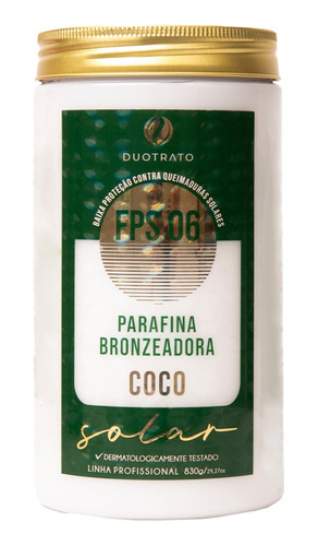 Parafina Bronzeadora Fps Coco Doutrato 850g
