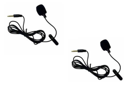 Microfono Solapa Lavalier Clip Celular Pc Auxiliar 3.5mm Color Negro