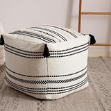 Stripe Morocco Tufted Boho Decorativo Sin Relleno Puf -