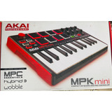 Teclado Controlador Midi Usb Akai Mpk Mini2 Negro Con Rojo