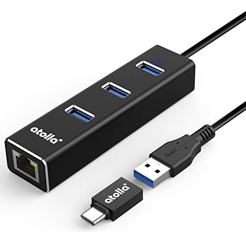 Hub Usb 3.0 Ethernet + Usb C, 3 Puertos + Rj45 1000mbps