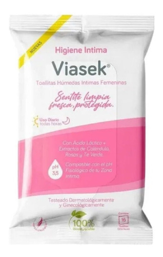 Viasek Toallitas Húmedas Intimas Femeninas X16 U