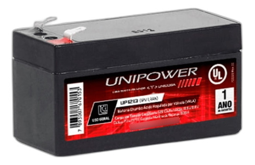 Bateria Selada Unipower Chumbo Ácido 12v 1.3ah