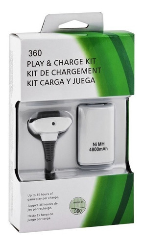 Kit Carga Y Juega Para Control Xbox 360 Cable Y Pila