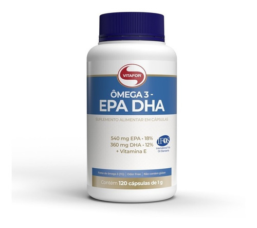 Omega 3 Vitafor 500mg Epa 400mg Dha - 120 Cáps Original