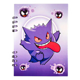 Libreta Gengar Pokémon/ Pasta Dura: 100 Hojas Decoradas