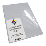 Papel Ilustracion A4 Brillante 90 Grs 100 Hojas Glossy Para Impresoras Laser