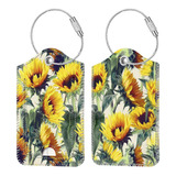 2 Identificadores Para Valija Equipaje Mochila Girasoles