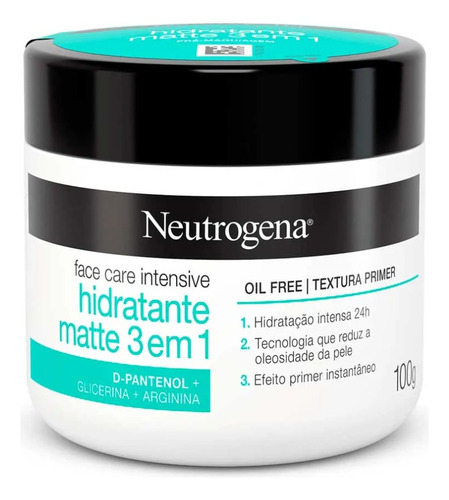 Neutrogena Creme Hidratante Facial Matte 3 Em 1 - 100g