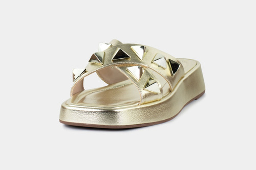 Tamanco Feminino Flatform - Dourado