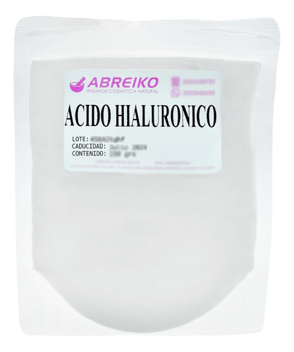 Acido Hialuronico En Polvo Uso Cosmetico 10 Gramos