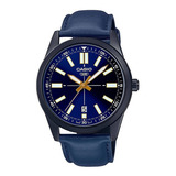 Reloj Casio Hombre Mtp-vd02bl-2eudf Color De La Correa Cuero