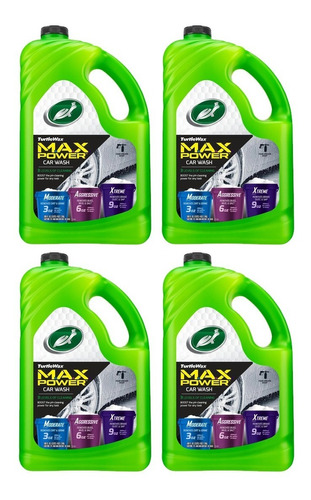Paq. 4 Shampoo Para Autos Max Power 2.9 Litros Turtle Wax