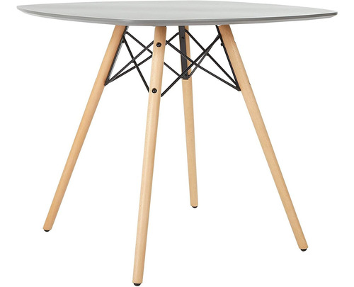 Mesa De Comedor Allen Con Patas De Madera Natural Gris