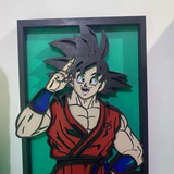 Figura Cuadro Goku Dragon Ball Saiyan Anime En Madera 