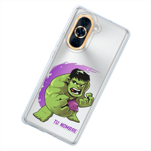 Funda Para Huawei Hulk Marvel Personalizada Con Tu Nombre