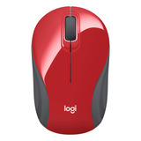 Mouse Logitech Mini Inalambrico/rojo
