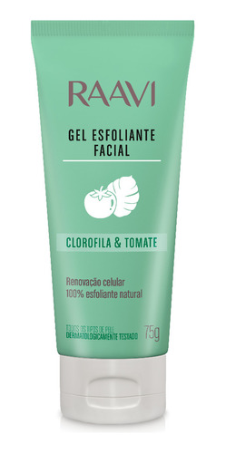 Raavi Gel Esfoliante Facial Clorofila Tomate Vitamina E 75g