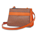 Bolsa Cloe Crossbody Para Mujer Chica Monograma Estampado Color Naranja