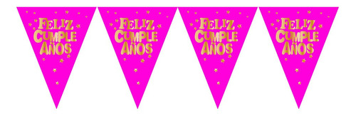 Guirnalda Feliz Cumpleaños Flúor Fiestas Neón Cotillón 3 Mts