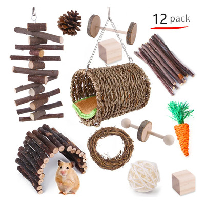 12pcs Accerios Para Hamster Juguetes Masticar Roedord Esfera | Envío gratis