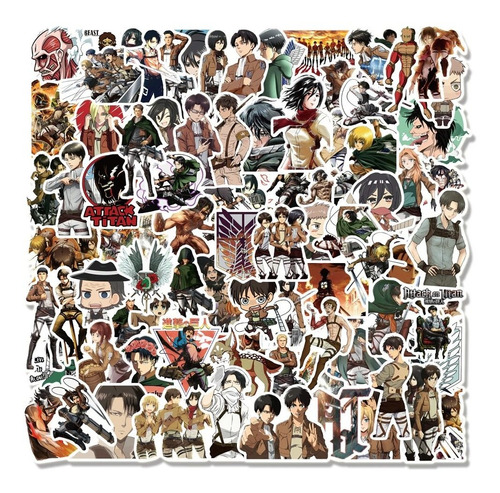 Stickers Shingeki No Kyojin Anime Set 50 Unidades