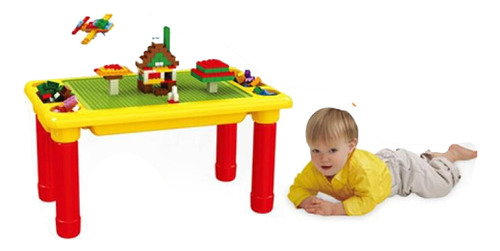 Mesa De Bloque 2 En 1 Para Niños Con Placa Base 310 Piezas