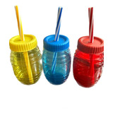 Vaso Vitrolero Pequeño 1/2 L Con Popote Rigido 20pzs