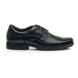 Sapato Pegada Masculino Plus Size Em Couro Preto 522109-01