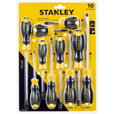 Juego De 10 Desarmadores Mango Ahulado Stanley Stmt60100-la