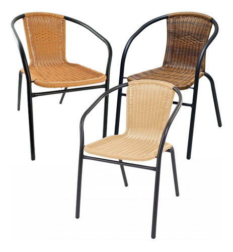 Silla Ratan Rattan Sillas Jardin Exterior Apilable Interior