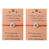 2 Pulseras Recuerdo Mascota Huella Familia Dúo Amigos B091