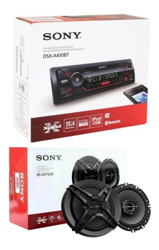 Paquete Autoestereo Sony Dsx-a410bt + Bocinas Xs-gtf1639 6.5