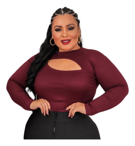 Blusinha Cropped Feminina Plus Size Promocional!! 46/52 Top