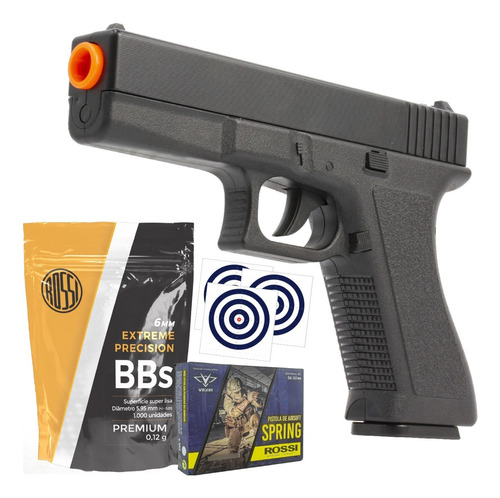 Pistola Airsoft Rossi Spring Glock 24/7 V307 P226 Combo Bbs