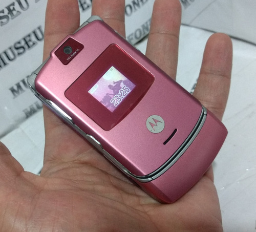 Celular Motorola V3 Rosa Bebê & Lilás Lindo Antigo De Chip