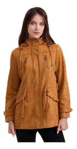 Chaqueta Mujer Gamuza Camel Oscuro Fashion's Park