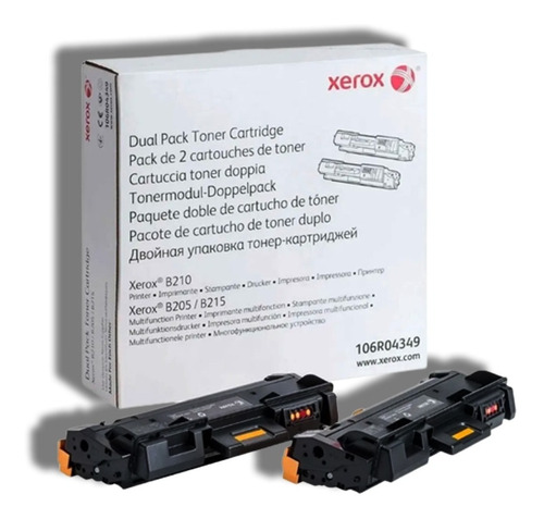 Toner Xerox Dual Pack  B205/b210/b215 106r04349 Negro, 6000p