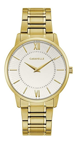 Reloj Caravelle By Bulova 44a114 Para Hombre Tono Dorado