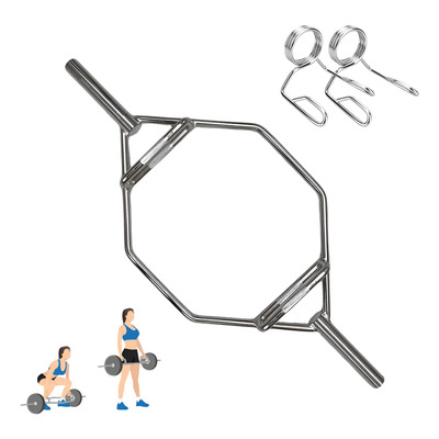 Barra Olímpica Hexagonal 23 Kg Wod Pro Squat Gym Sentadillas Peso Muerto Crossfit De Acero Para Discos Y Bumpers Con Entrada De 2\