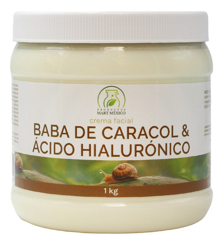 Crema De Baba De Caracol Facial & Ácido Hialurónico (1 Kilo) Tipo De Piel Anti-edad