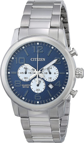 Reloj Citizen Quartz Silver Fondo Azul Orig. Hombre E-watch