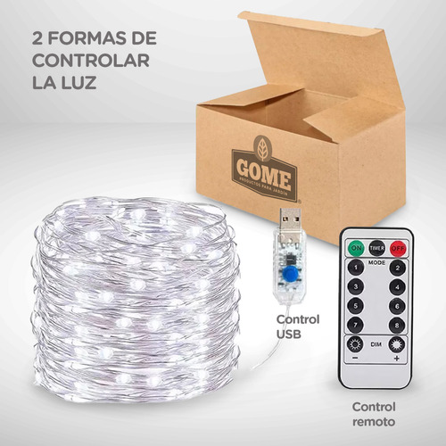 Cortina Luces Led Serie 3x3 Calida Control Decoración Usb Luces Cálida _ Mc-1634c