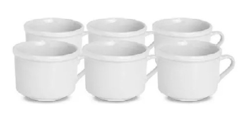 Xícaras Chá De Porcelana Branca Conjunto C/ 6pçs 150ml