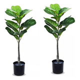  Ficus Artificial Planta Apta Exterior  74 Cm  Pack X2